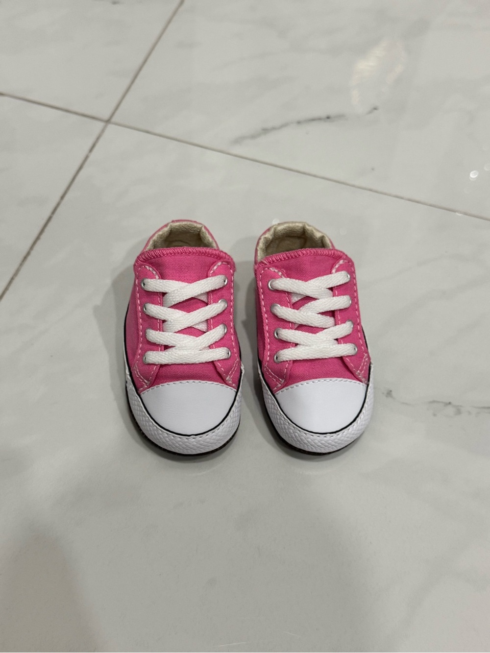 Converse Kids Pink Canvas Sneakers with White Accents